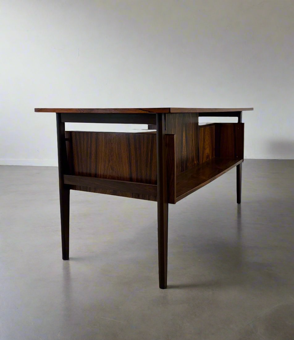 Tibergaard Danish Rosewood Desk - #A1579 - Designed by Gunnar Nielsen Tibergaard