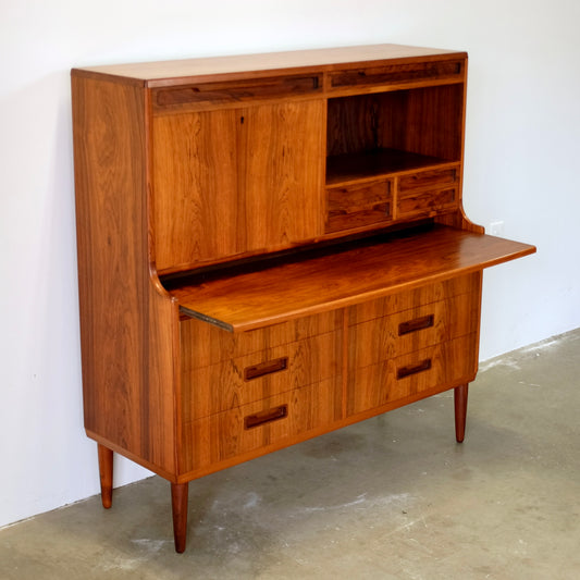 Rosewood Secretary Desk & Bar Cabinet, Likely by Brdr. Larsen Møbelfabrik - #A2224