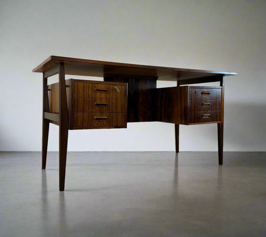 Tibergaard Danish Rosewood Desk - #A1579 - Designed by Gunnar Nielsen Tibergaard