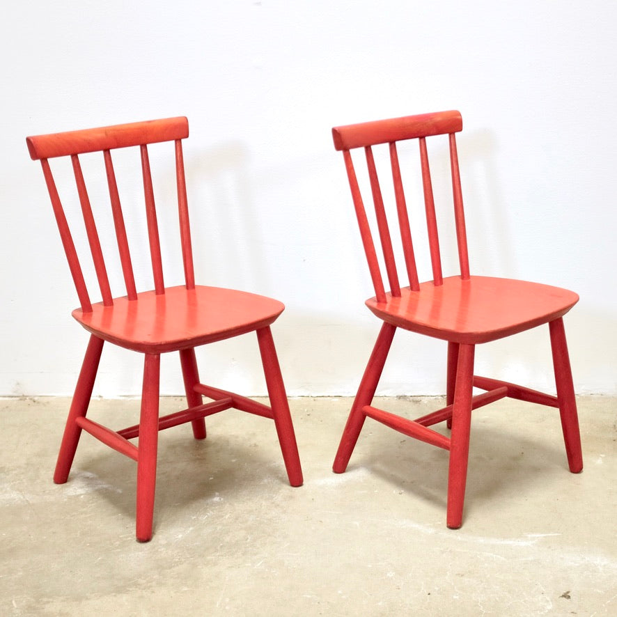 Pair of Child’s Chairs in the Style of FDB Møbler Model J46 Designed by Poul Volther - #A1838