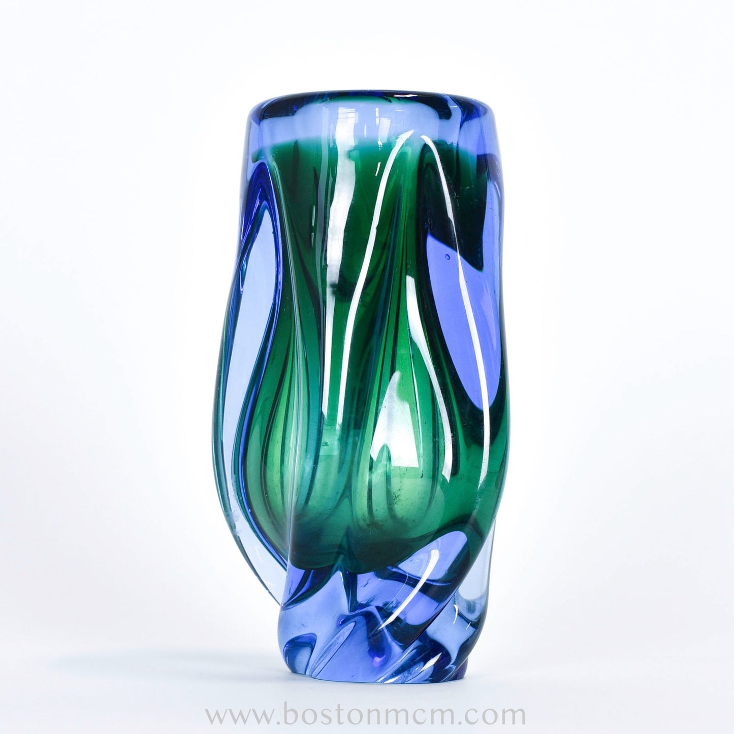 Art Glass Blue-Green Vase #31
