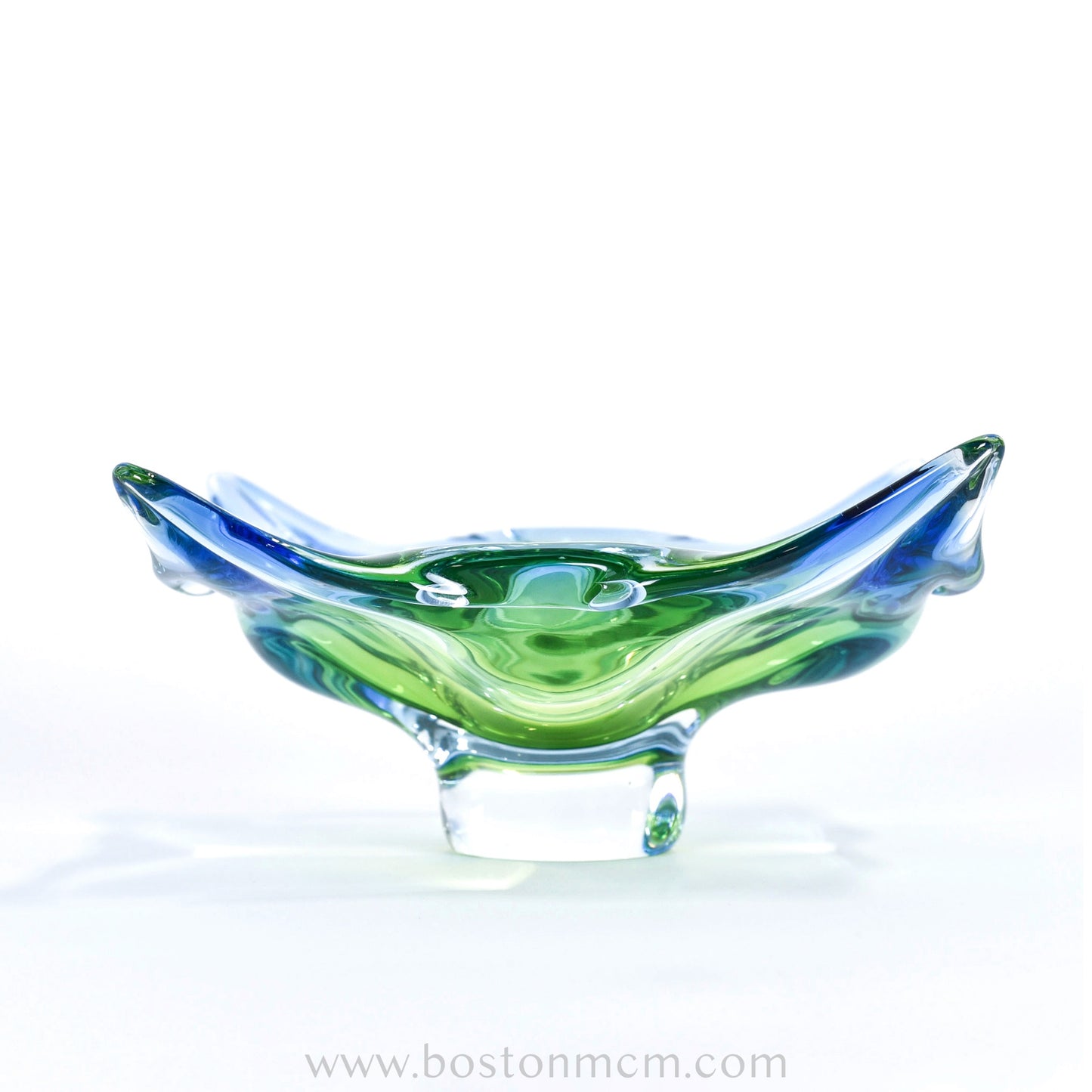 Art Glass Blue-Green Bowl Designed by Josef Hospodka for Chribska Glassworks #30