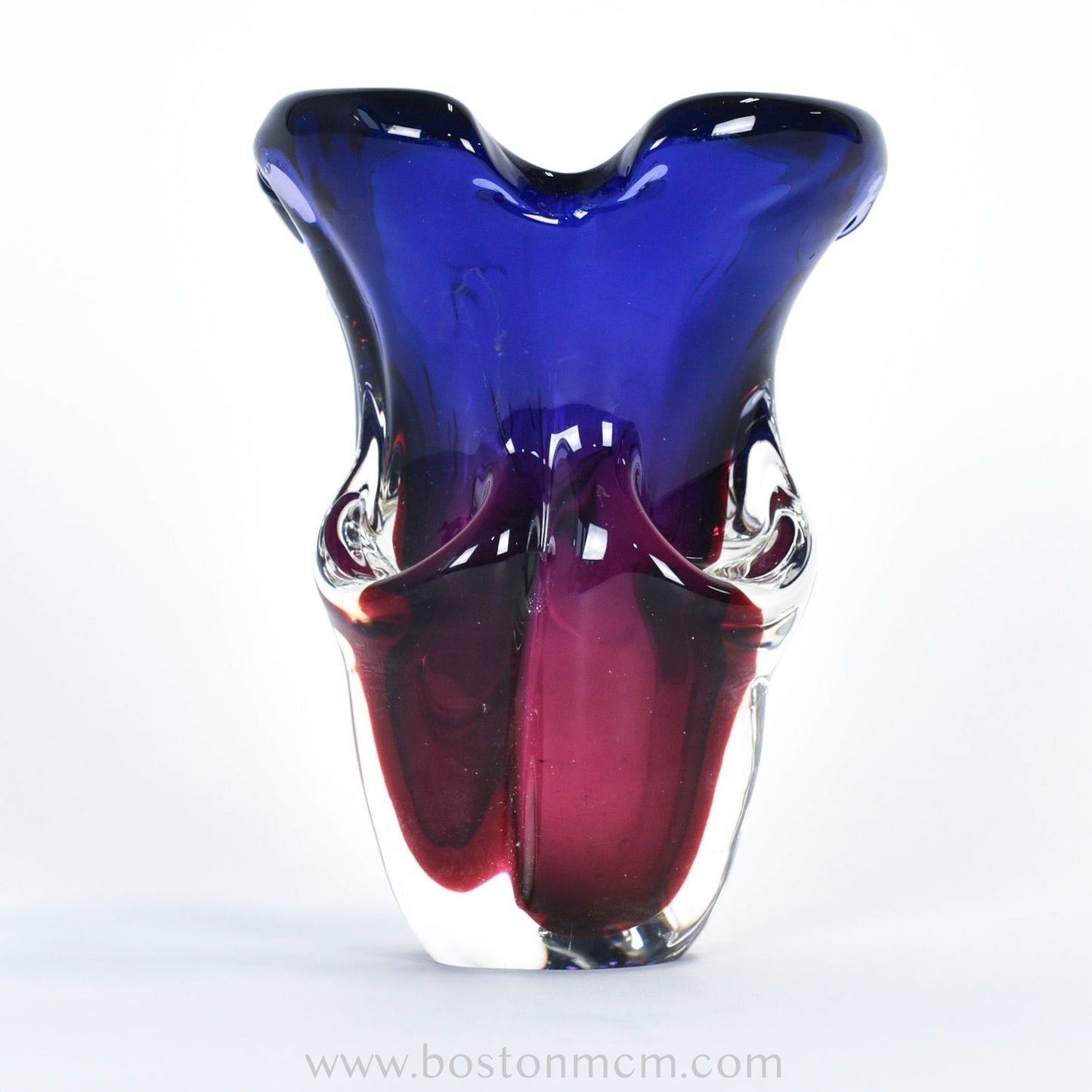 Art Glass Indigo-Pink Vase Designed by Josef Hospodka for Chribska Glassworks #29