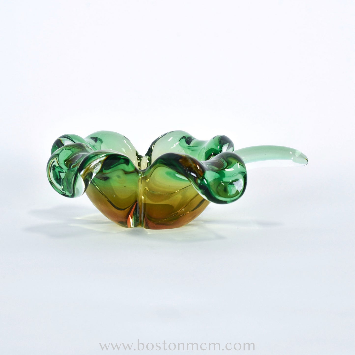 Murano Art Glass Green-Yellow Clover Bowl, Possibly by Seguso Vetri d'Arte