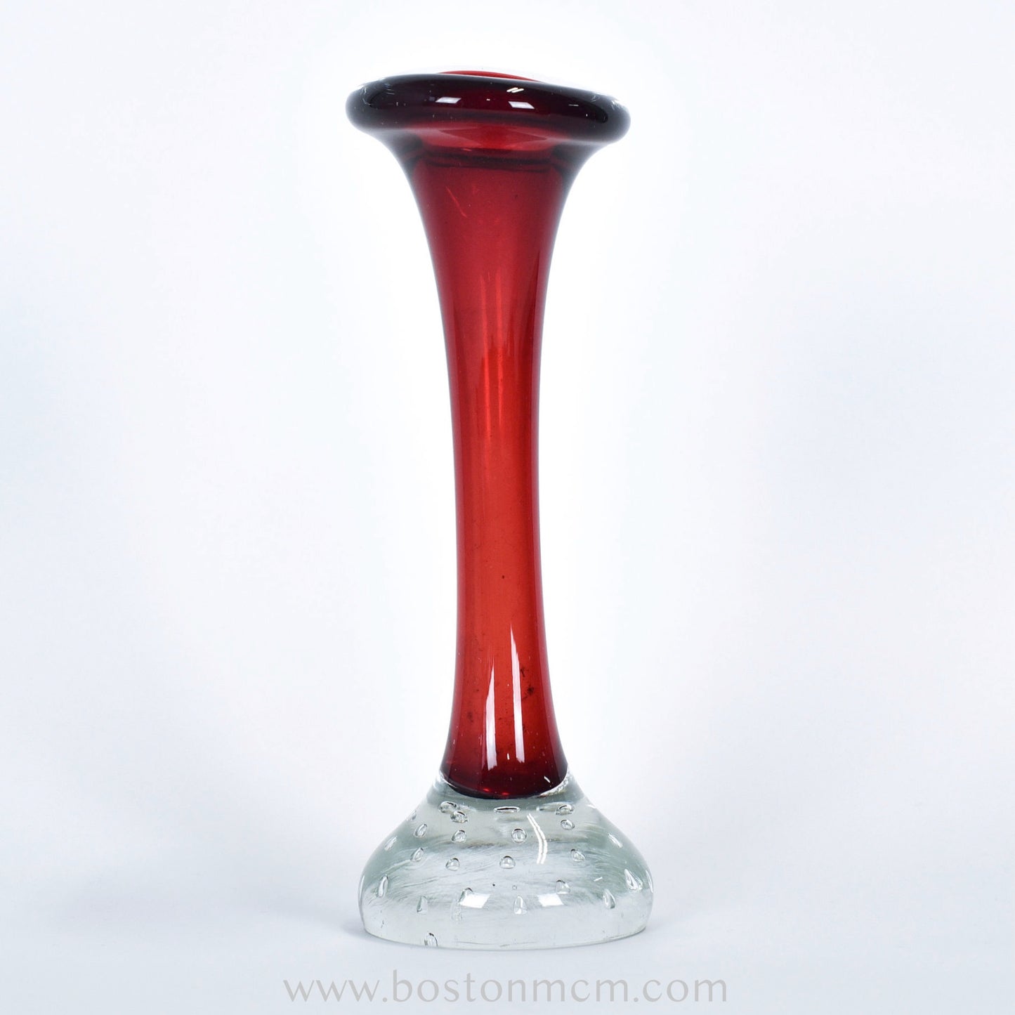 Swedish Art Glass Red Vase by Aseda Glasbruk