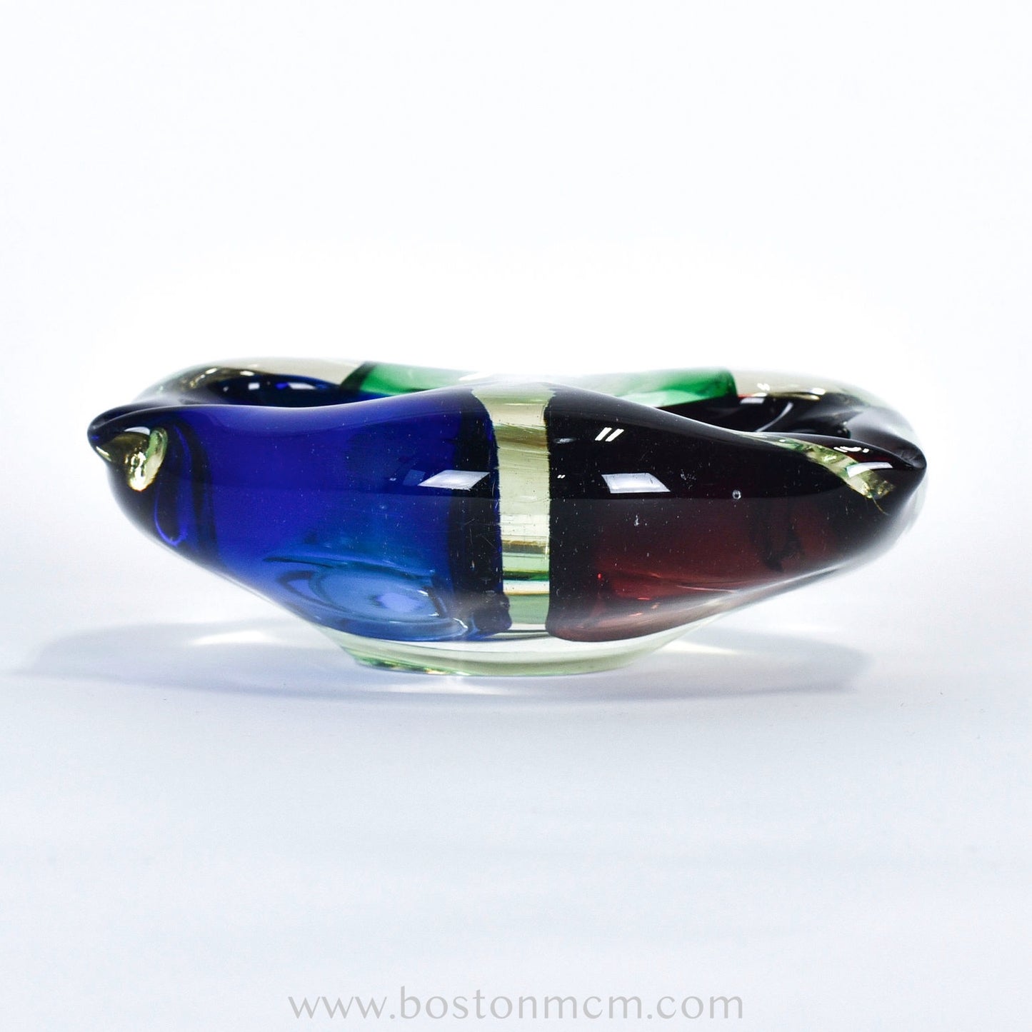 Romanian Art Glass Multicolored Bowl, possibly by Napochim Sticia Romania
