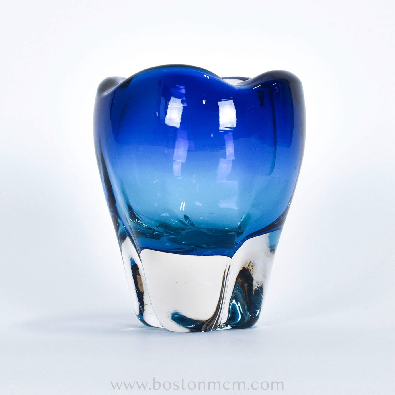 Blue Art Glass "Molar" Vase by Whitefriars