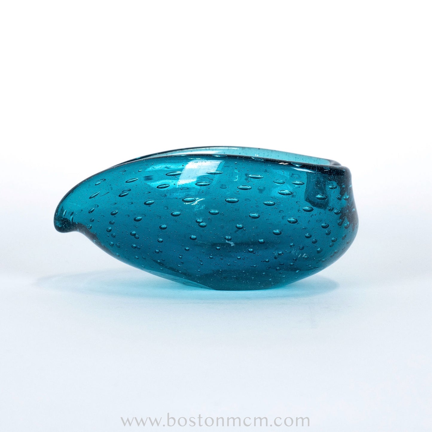 Italian Murano Art Glass Blue Bullicante Bowl
