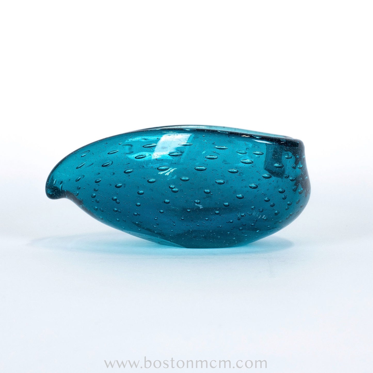 Italian Murano Art Glass Blue Bullicante Bowl