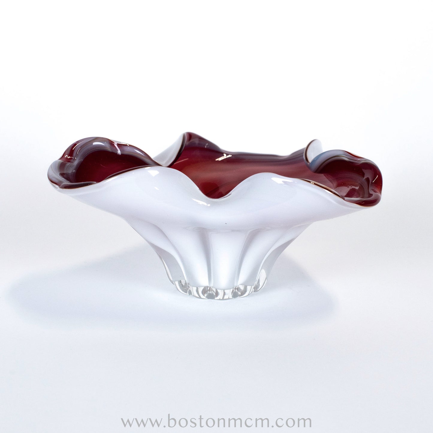 Italian Murano Art Glass Dark Red Bowl, Possibly by Fratelli Toso