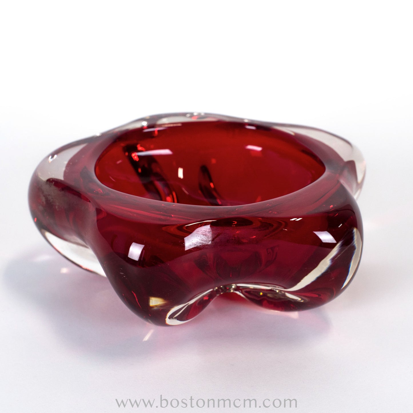 Art Glass Red Bowl by Whitefriars #54