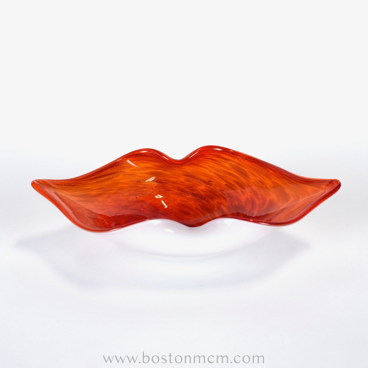 Italian Murano Art Glass Orange-Red Bowl / Dish