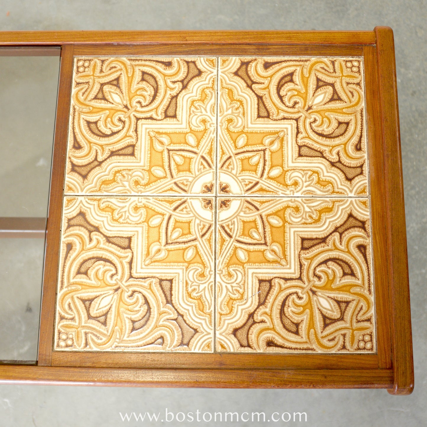 G-Plan Ceramic & Glass Top Teak Coffee Table - #B36