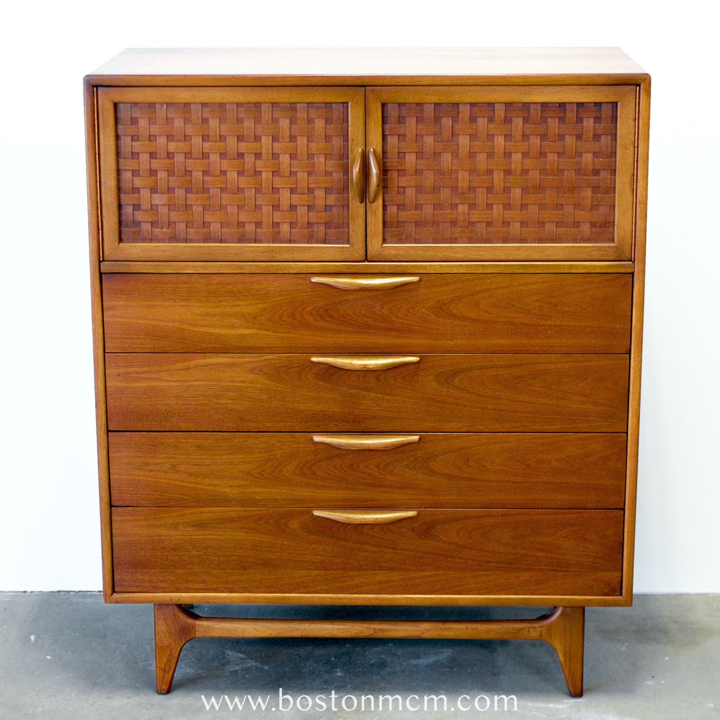 Lane "Perception" Walnut Tall Dresser / Chest - #A1672 - Designed by Warren C. Church
