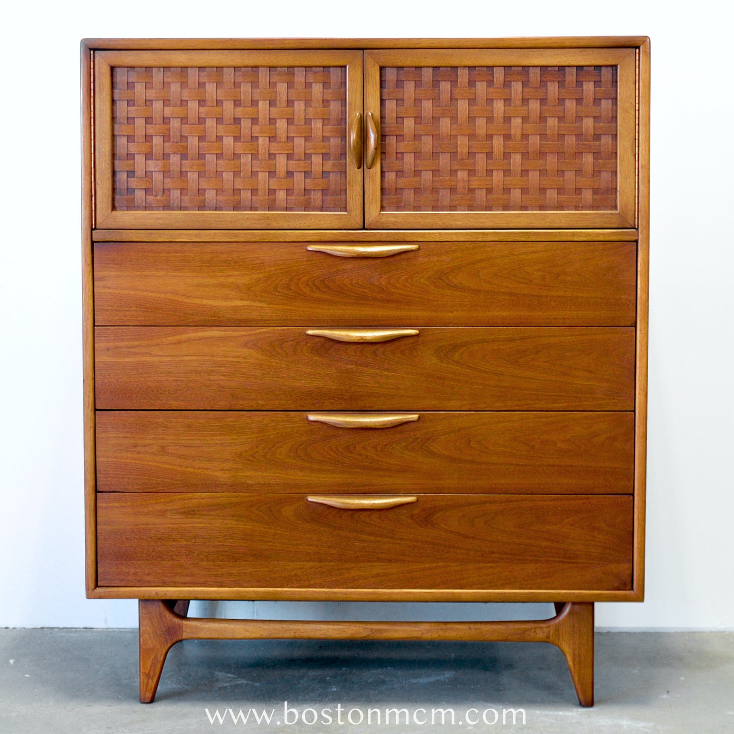 Lane "Perception" Walnut Tall Dresser / Chest - #A1672 - Designed by Warren C. Church
