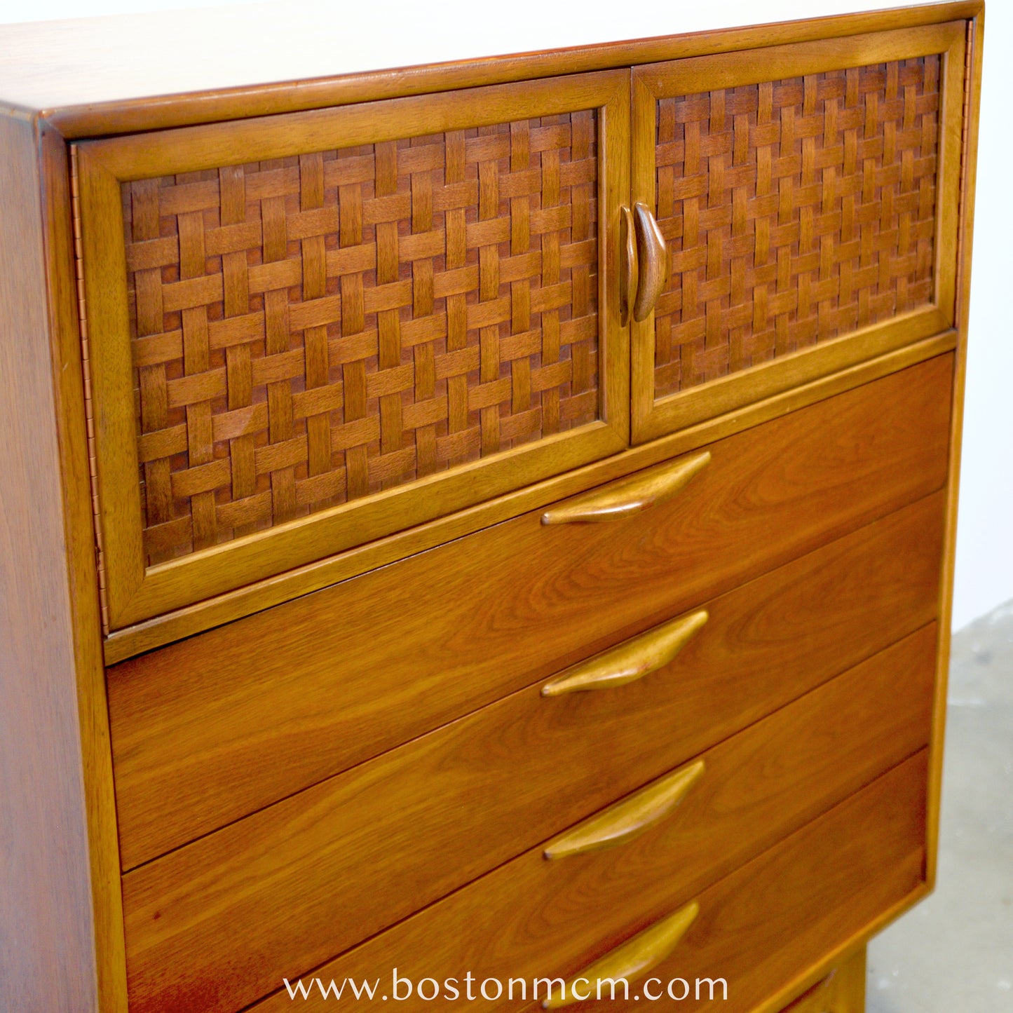 Lane "Perception" Walnut Tall Dresser / Chest - #A1672 - Designed by Warren C. Church