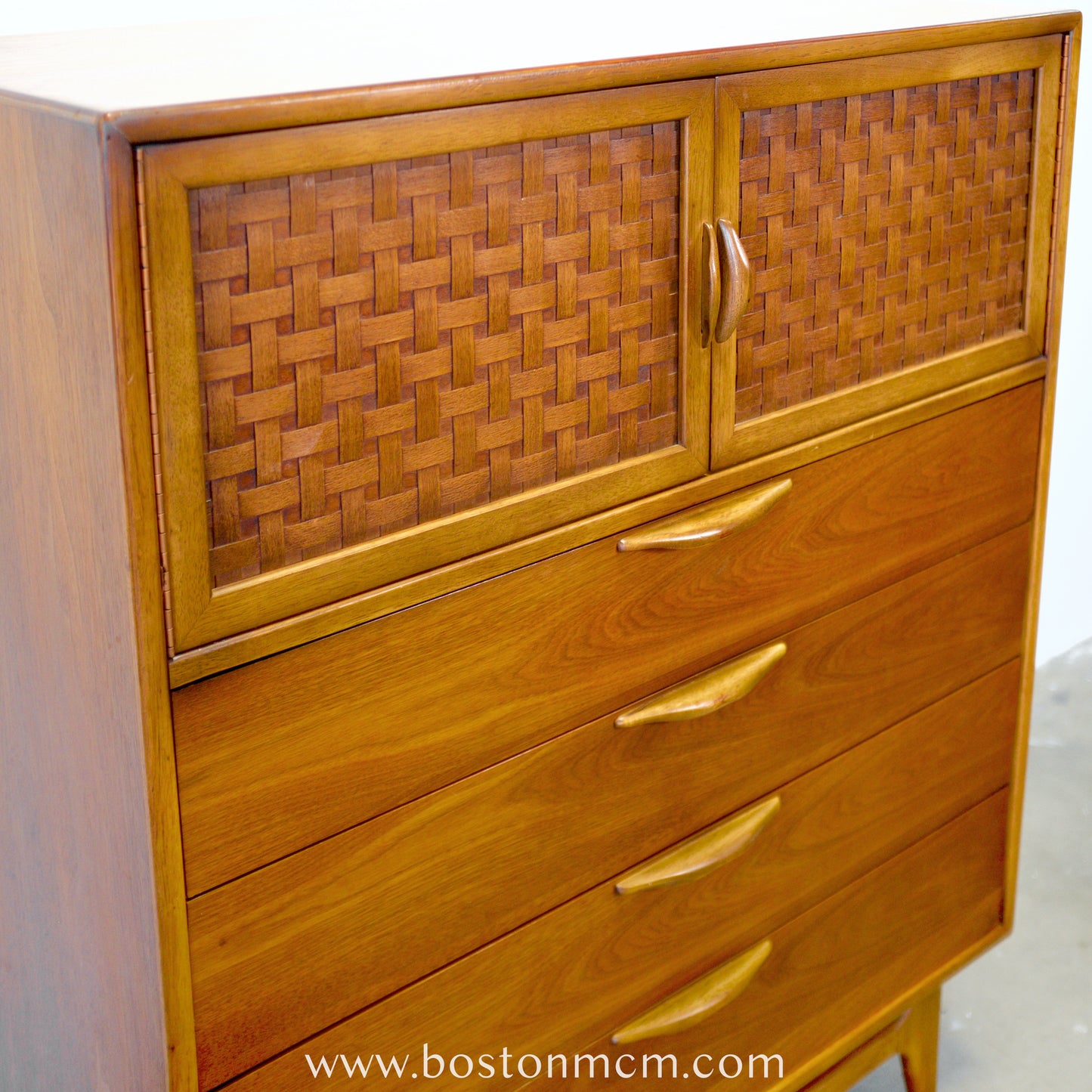 Lane "Perception" Walnut Tall Dresser / Chest - #A1672 - Designed by Warren C. Church