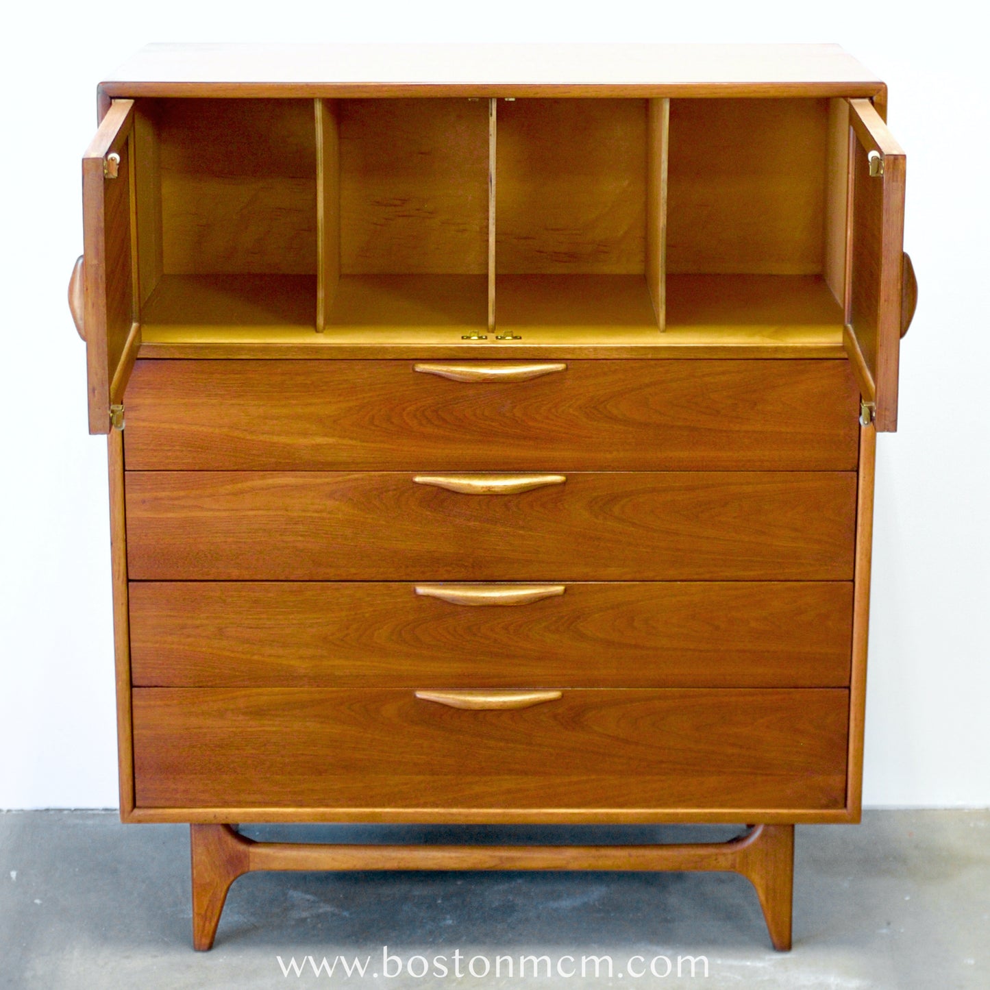 Lane "Perception" Walnut Tall Dresser / Chest - #A1672 - Designed by Warren C. Church