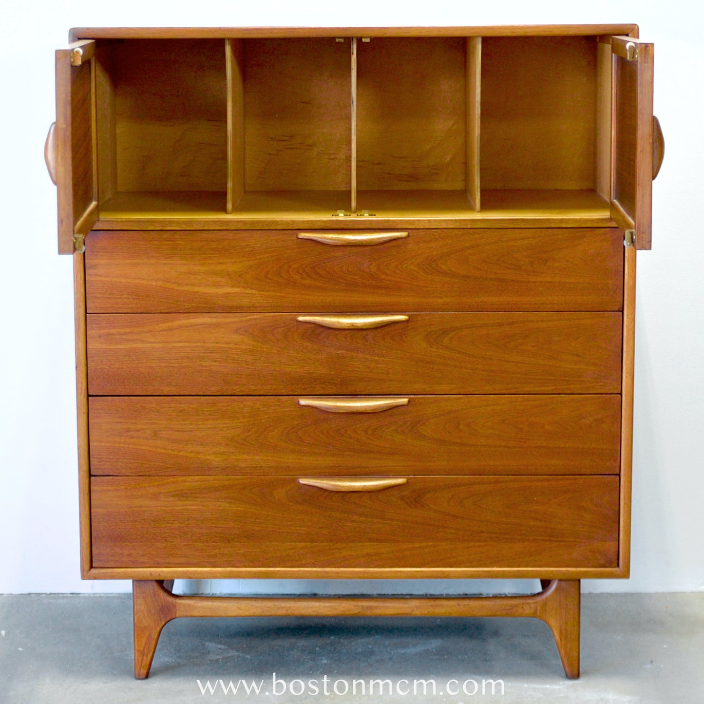 Lane "Perception" Walnut Tall Dresser / Chest - #A1672 - Designed by Warren C. Church