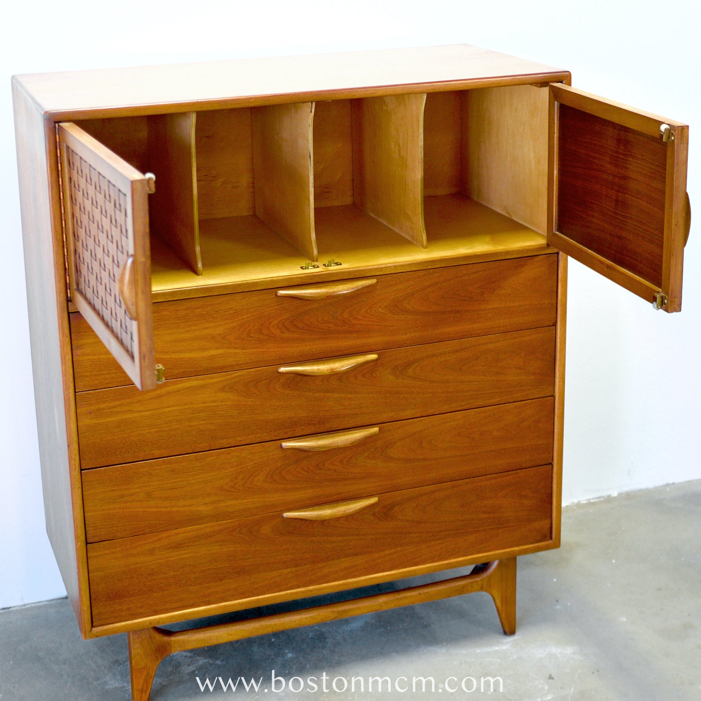 Lane "Perception" Walnut Tall Dresser / Chest - #A1672 - Designed by Warren C. Church