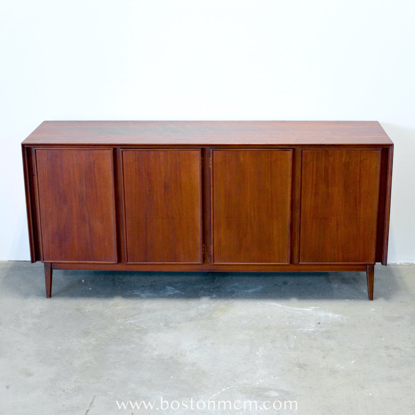 American of Martinsville "Dania II" Walnut Sideboard / Credenza - #A1663 - Designed by Merton Gershun