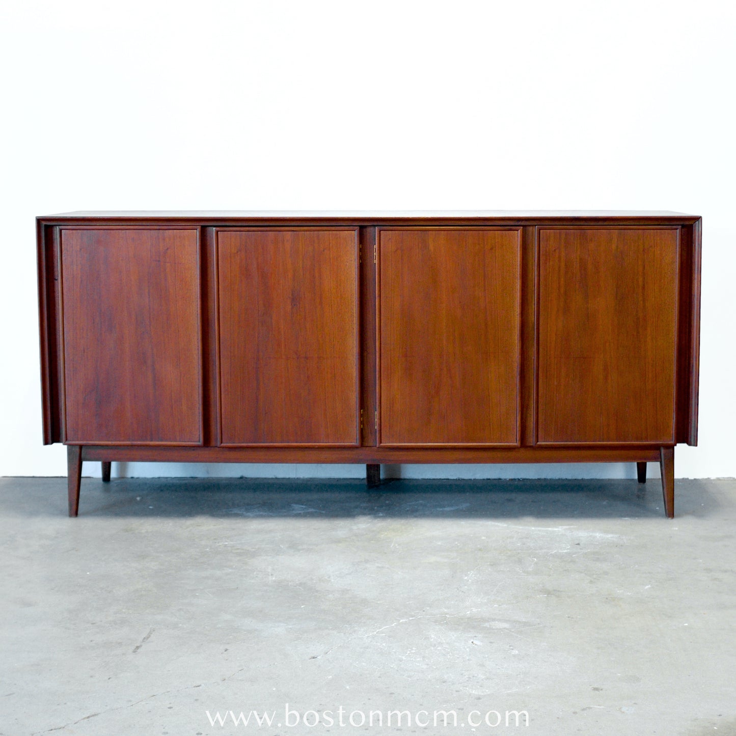 American of Martinsville "Dania II" Walnut Sideboard / Credenza - #A1663 - Designed by Merton Gershun