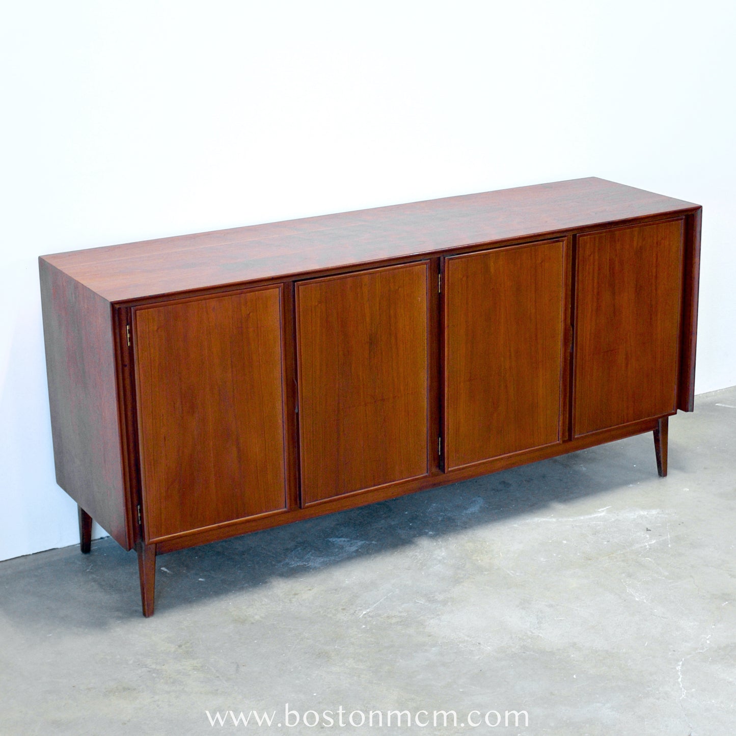 American of Martinsville "Dania II" Walnut Sideboard / Credenza - #A1663 - Designed by Merton Gershun