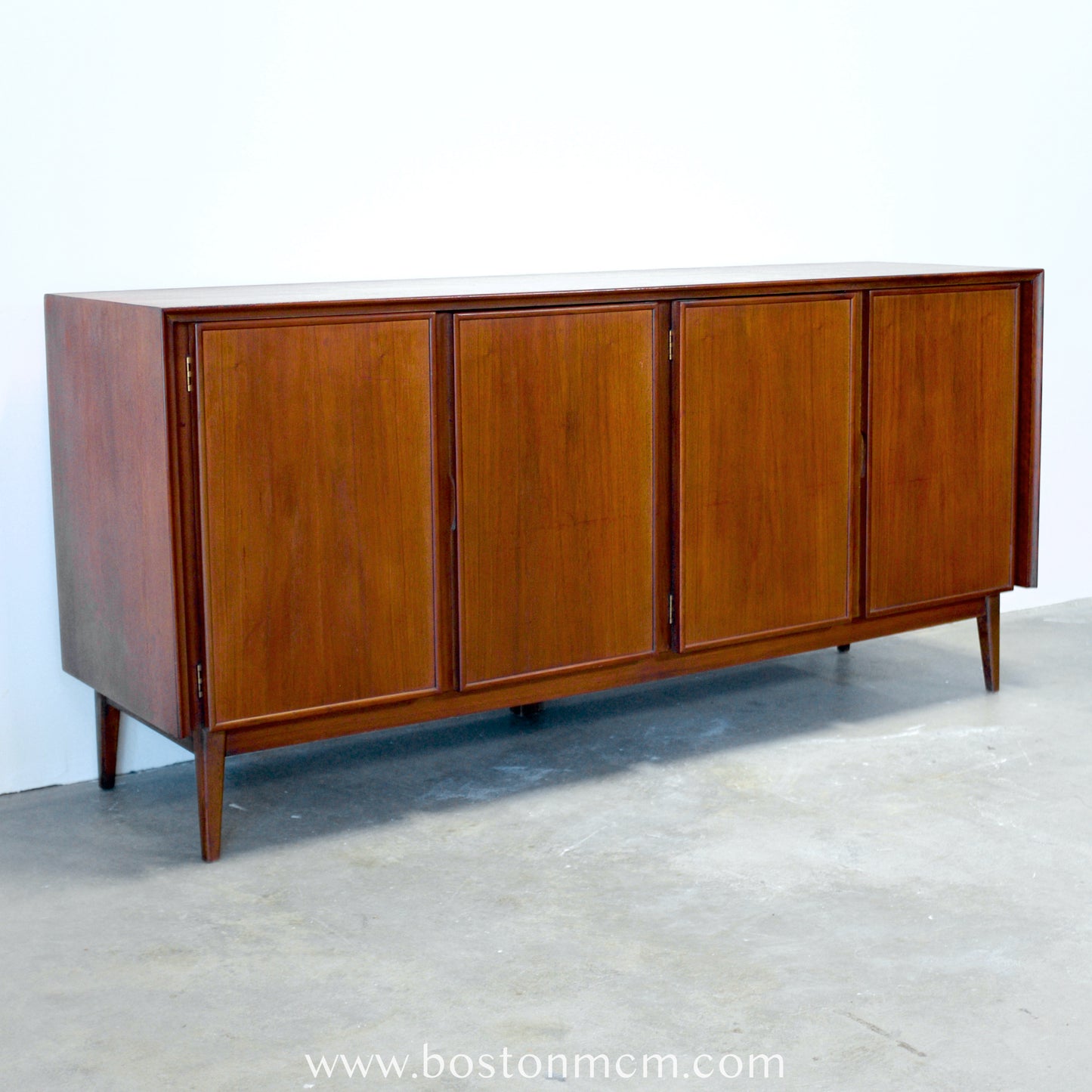 American of Martinsville "Dania II" Walnut Sideboard / Credenza - #A1663 - Designed by Merton Gershun