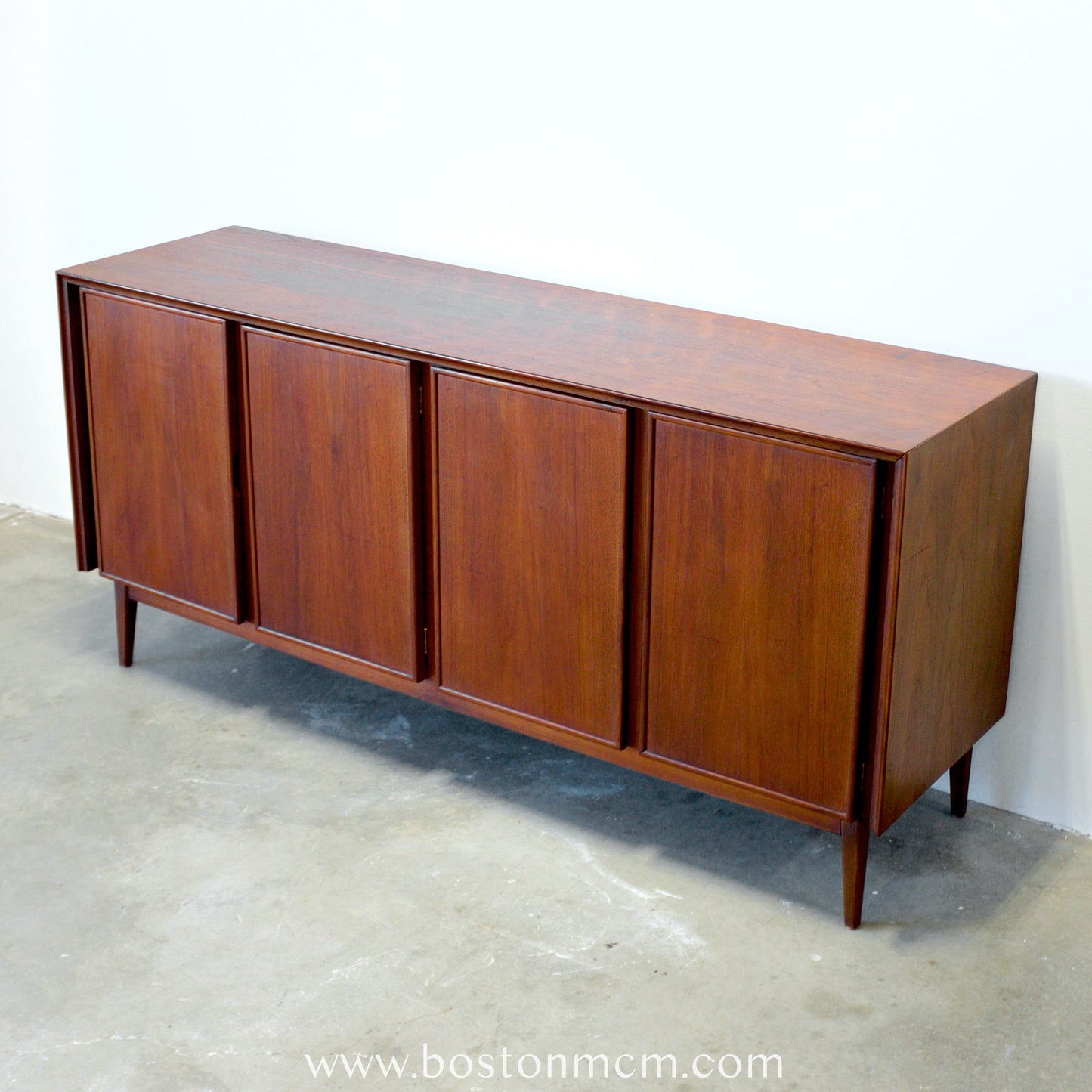 American of Martinsville "Dania II" Walnut Sideboard / Credenza - #A1663 - Designed by Merton Gershun
