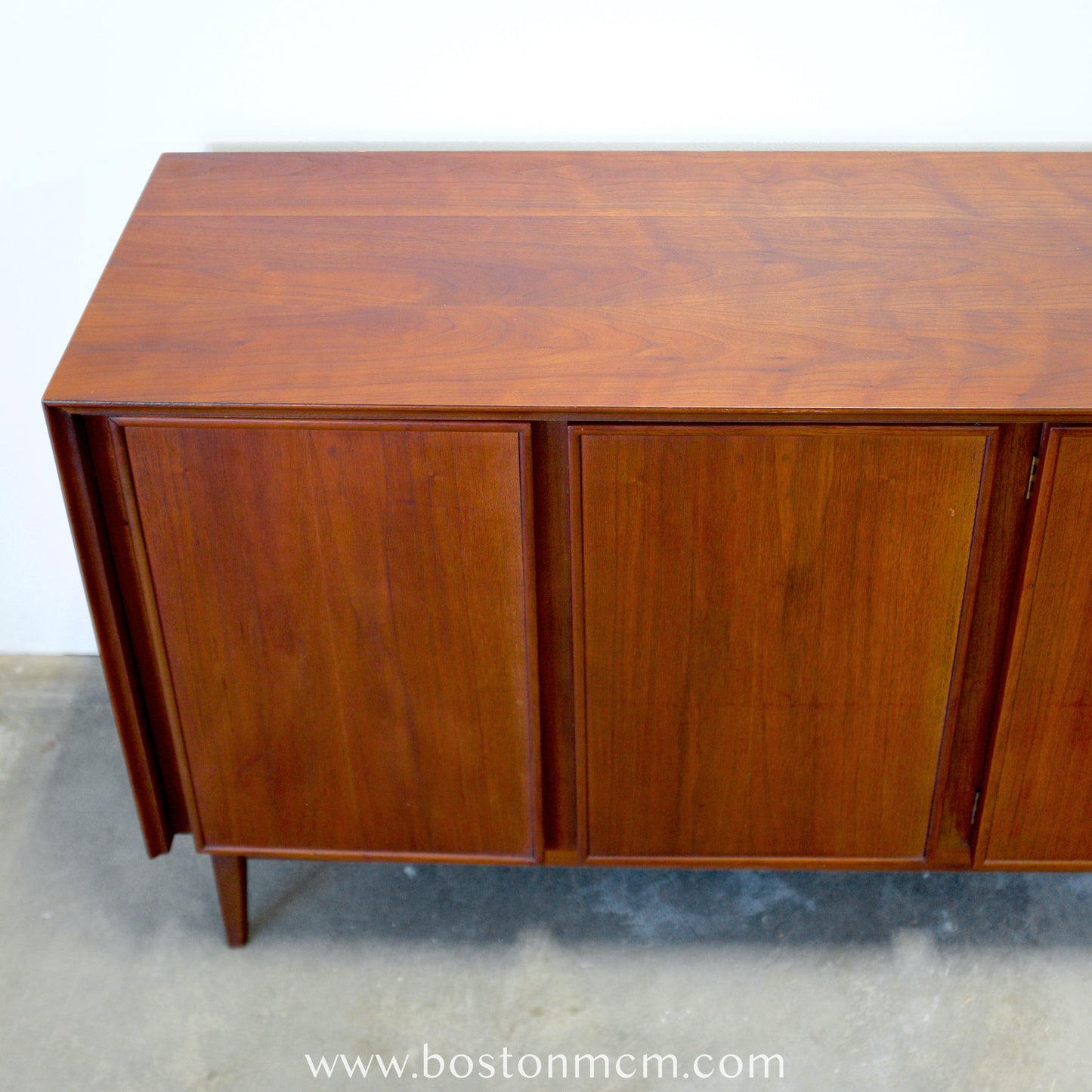 American of Martinsville "Dania II" Walnut Sideboard / Credenza - #A1663 - Designed by Merton Gershun