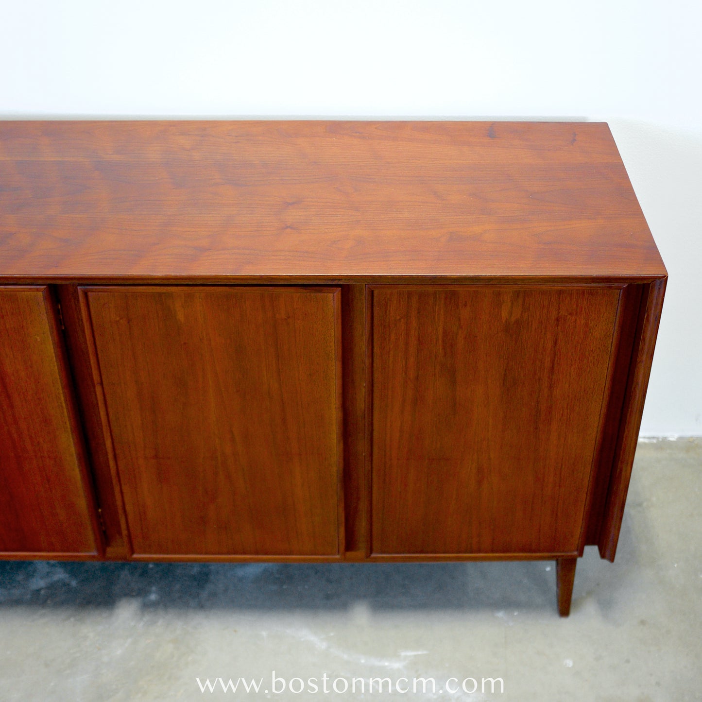 American of Martinsville "Dania II" Walnut Sideboard / Credenza - #A1663 - Designed by Merton Gershun