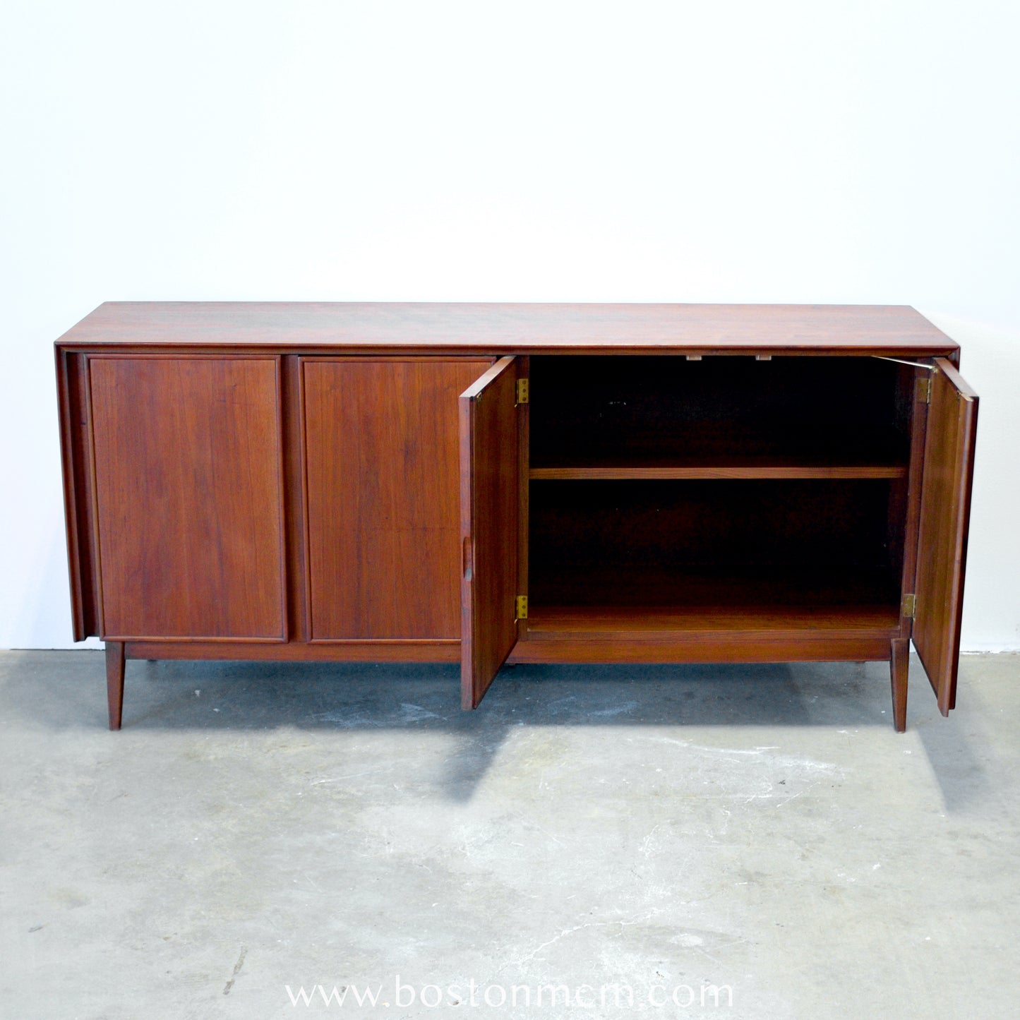 American of Martinsville "Dania II" Walnut Sideboard / Credenza - #A1663 - Designed by Merton Gershun