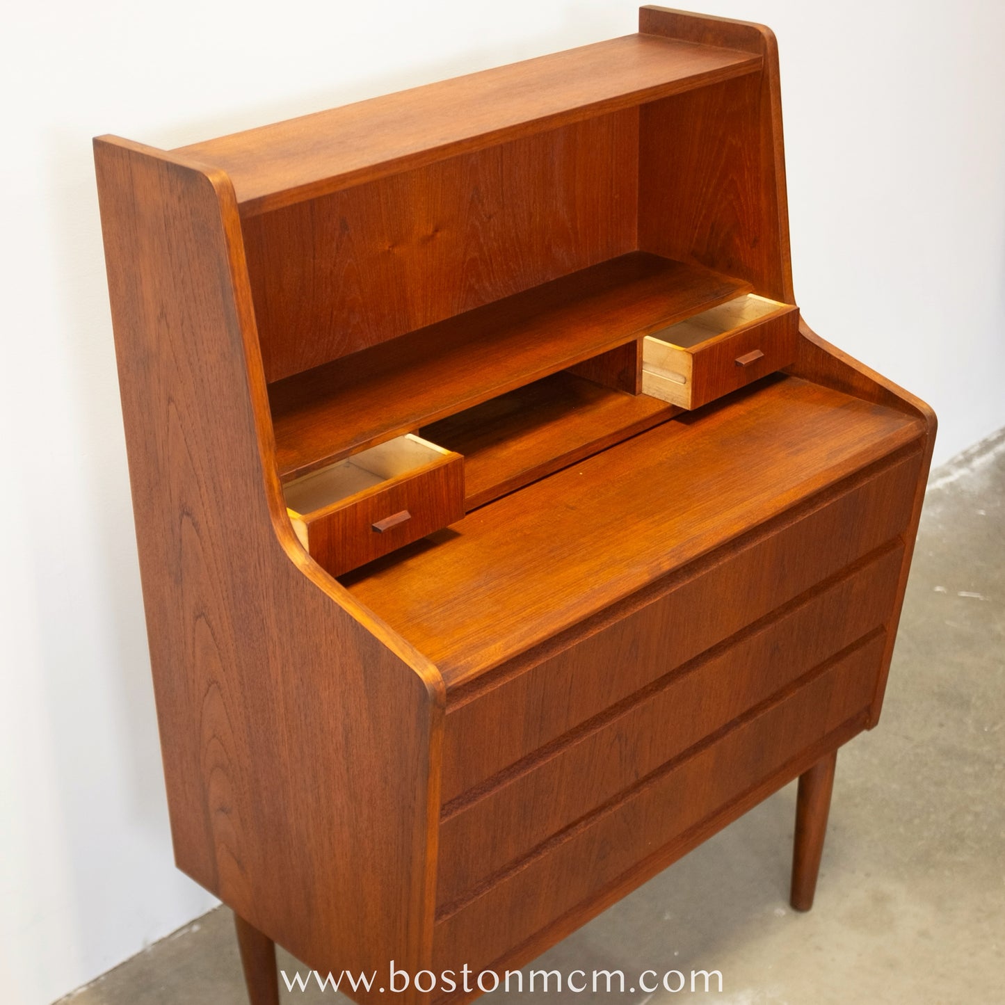 Danish Teak Secretary Desk - #A1543