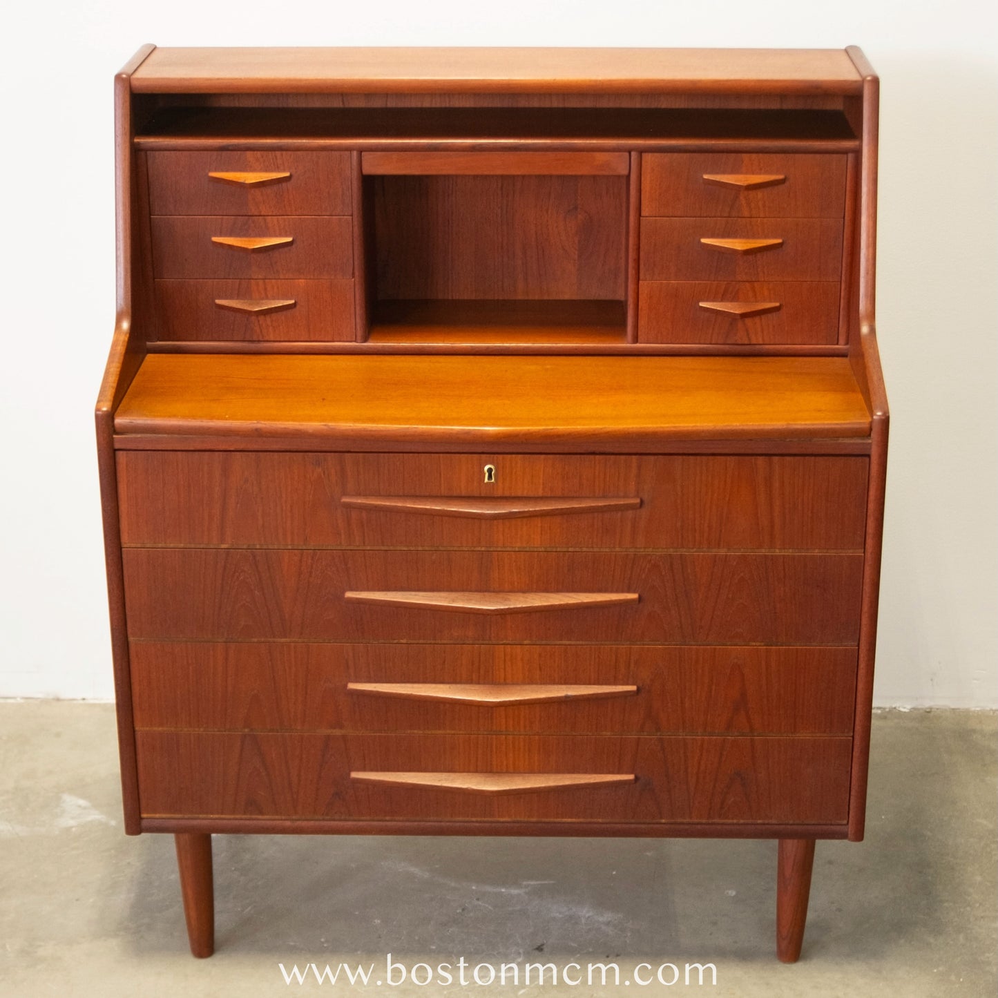 Randers Møbelfabrik Teak Secretary Desk with Hidden Vanity - #A1513