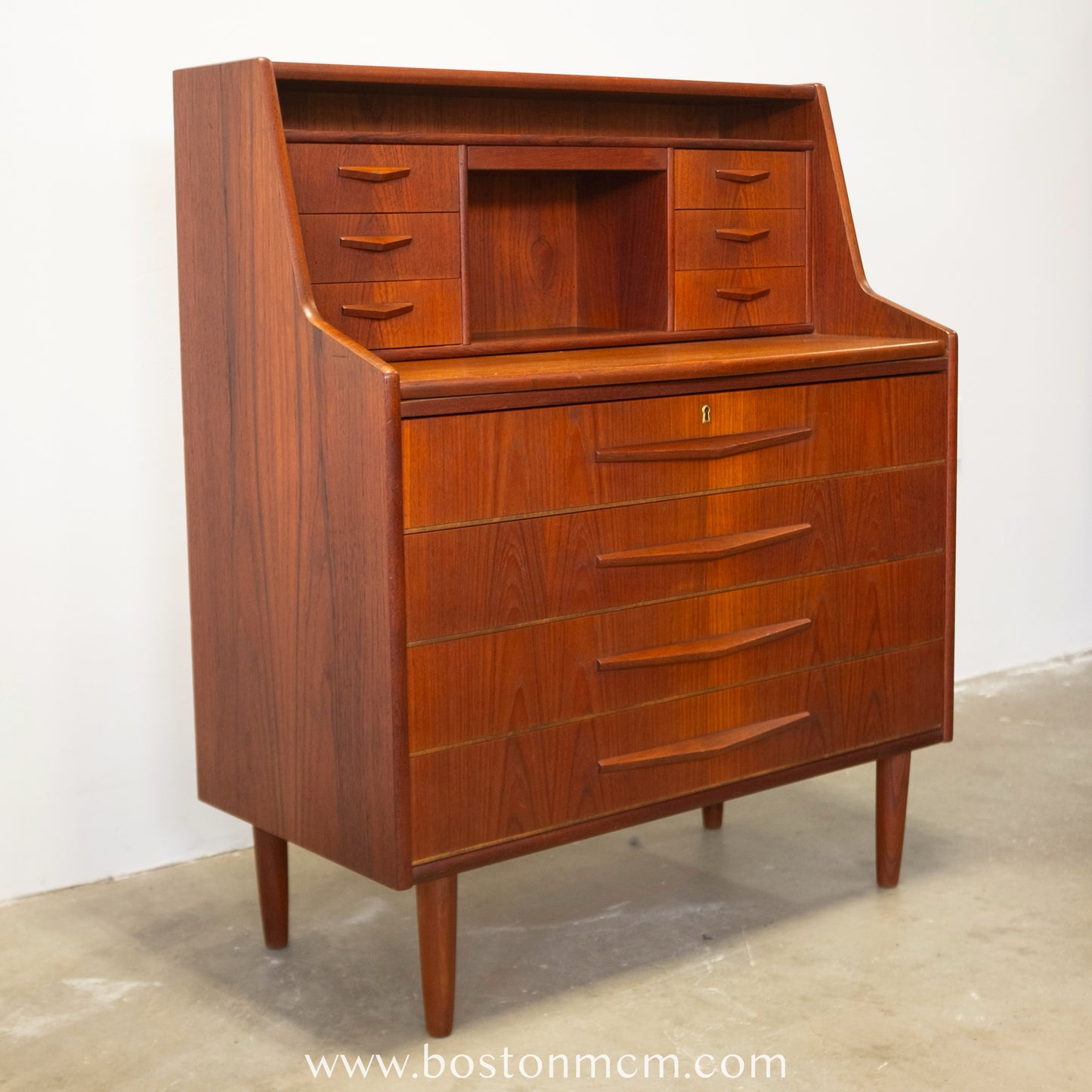 Randers Møbelfabrik Teak Secretary Desk with Hidden Vanity - #A1513