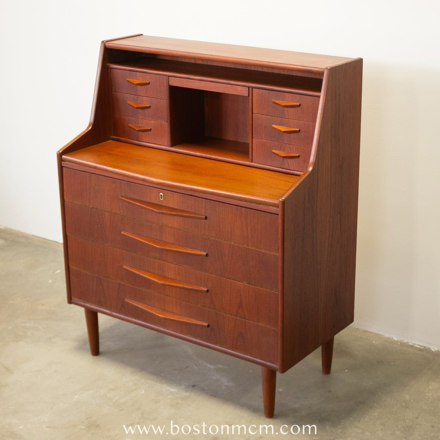 Randers Møbelfabrik Teak Secretary Desk with Hidden Vanity - #A1513