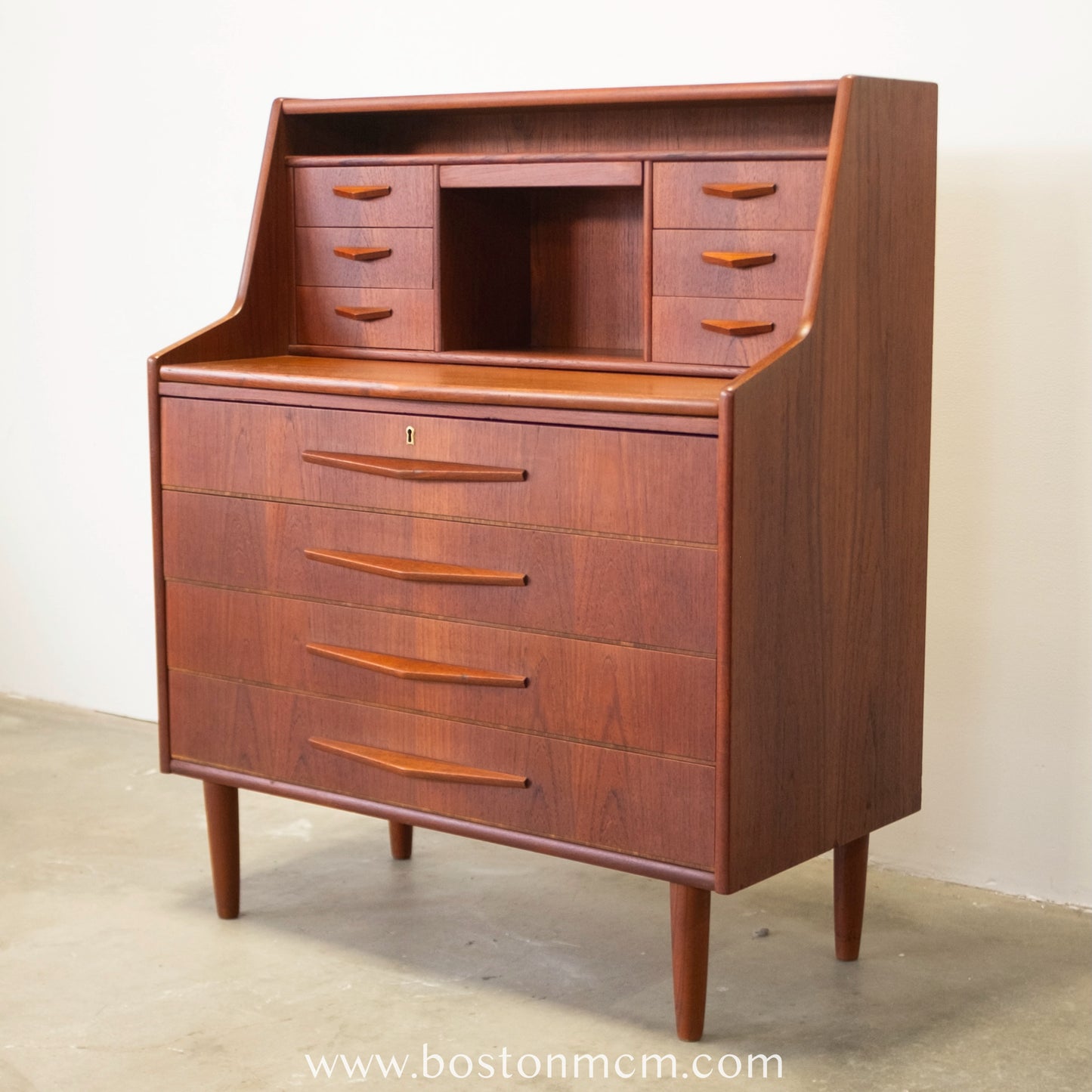 Randers Møbelfabrik Teak Secretary Desk with Hidden Vanity - #A1513