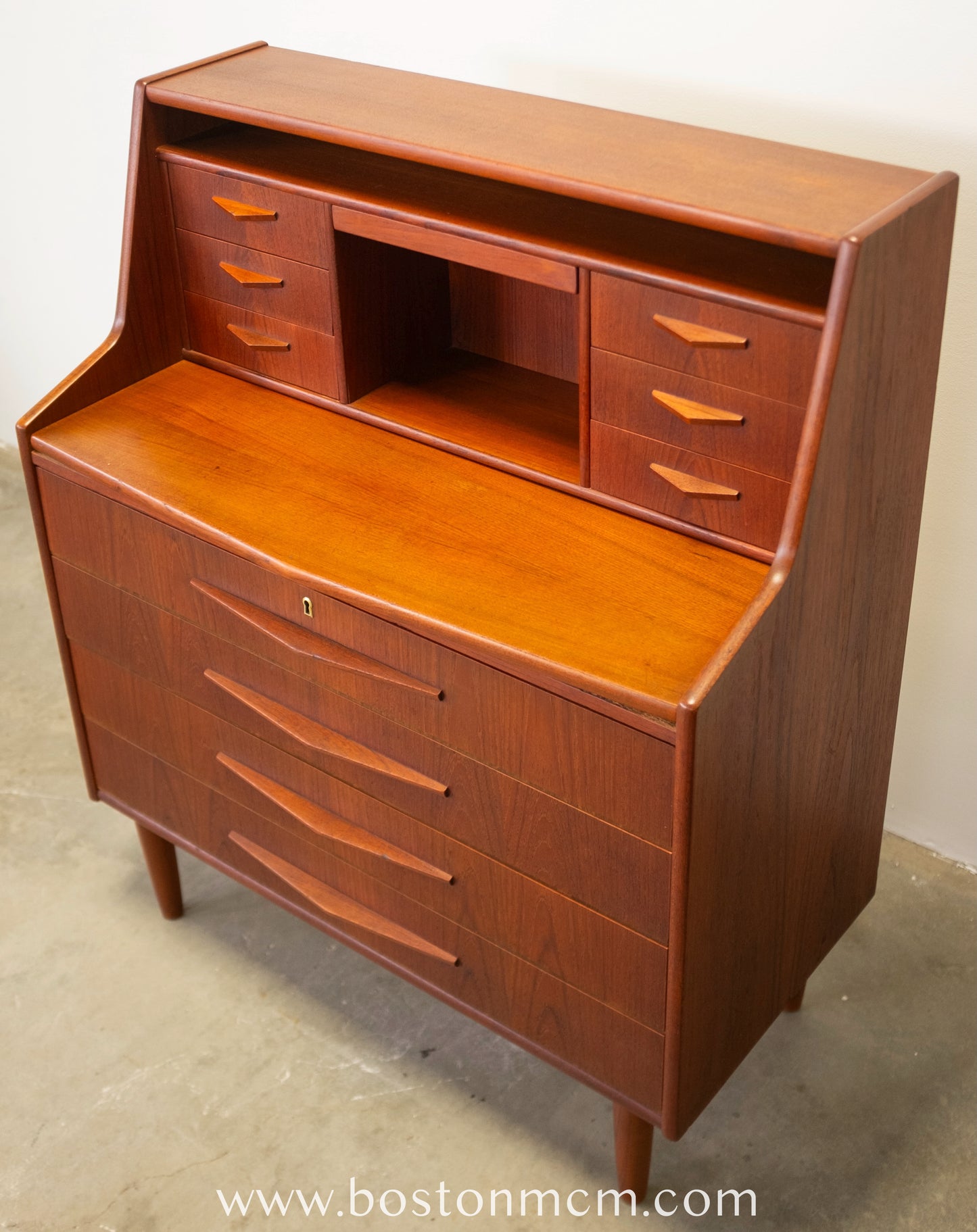 Randers Møbelfabrik Teak Secretary Desk with Hidden Vanity - #A1513