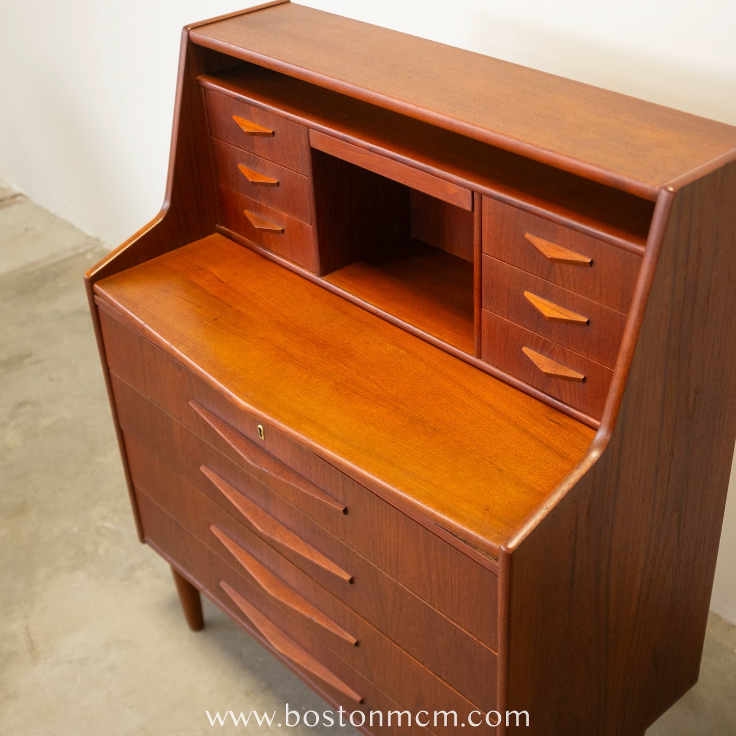 Randers Møbelfabrik Teak Secretary Desk with Hidden Vanity - #A1513