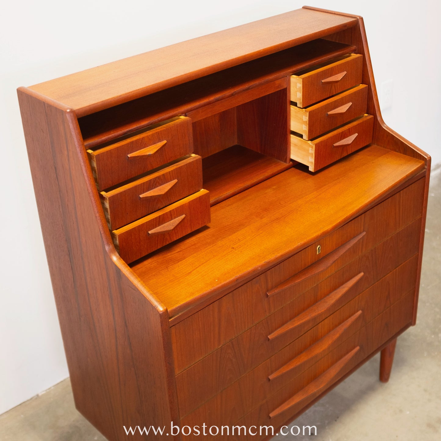 Randers Møbelfabrik Teak Secretary Desk with Hidden Vanity - #A1513