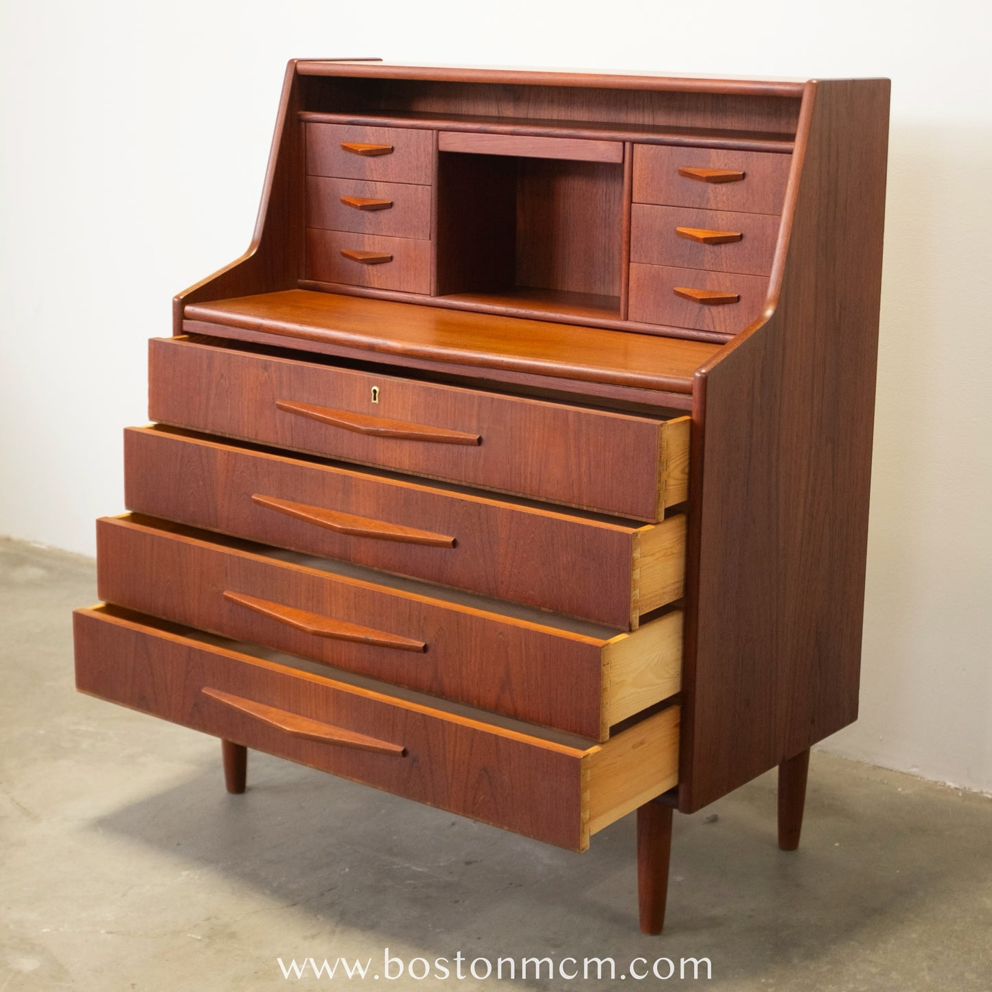 Randers Møbelfabrik Teak Secretary Desk with Hidden Vanity - #A1513
