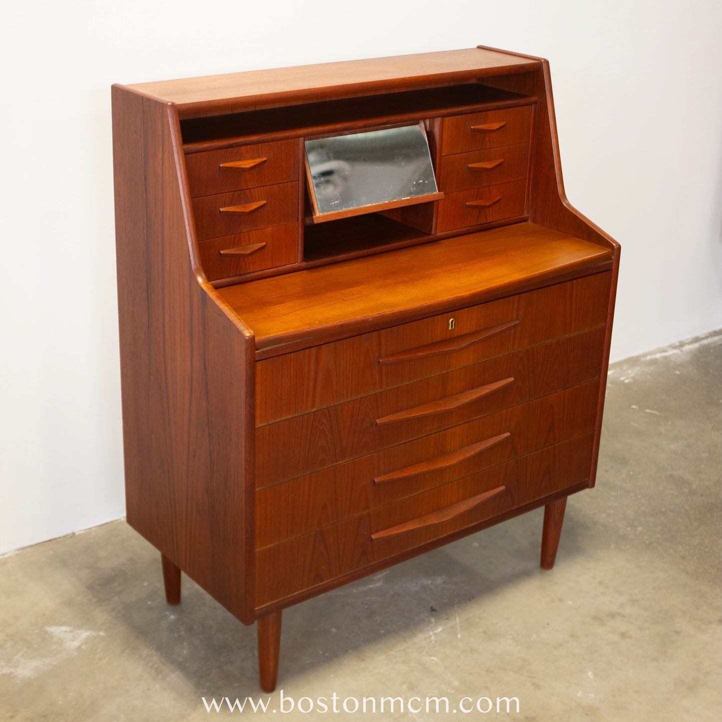 Randers Møbelfabrik Teak Secretary Desk with Hidden Vanity - #A1513