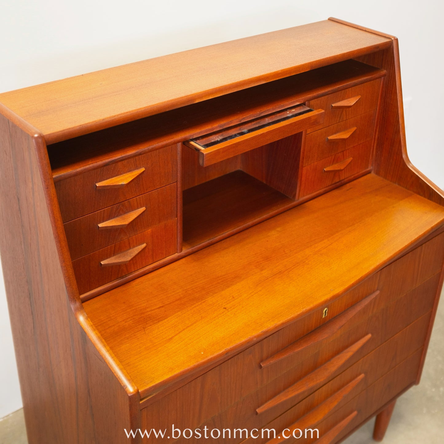 Randers Møbelfabrik Teak Secretary Desk with Hidden Vanity - #A1513