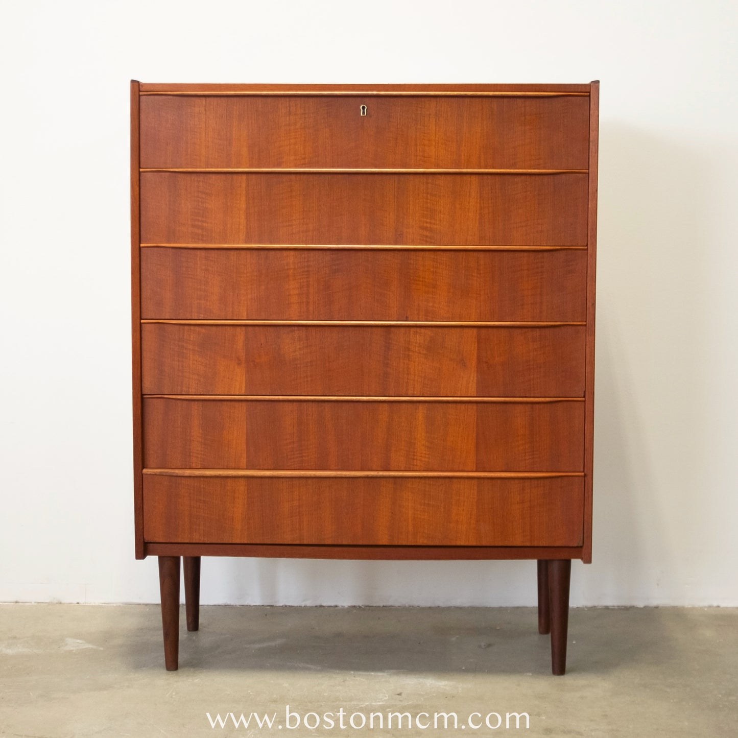 Danish Teak Six Drawer Dresser - #A1519