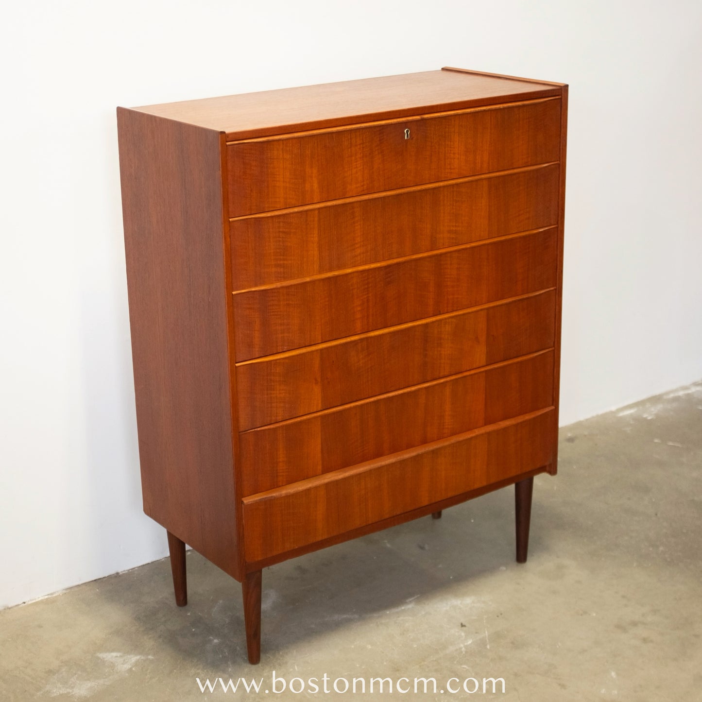 Danish Teak Six Drawer Dresser - #A1519