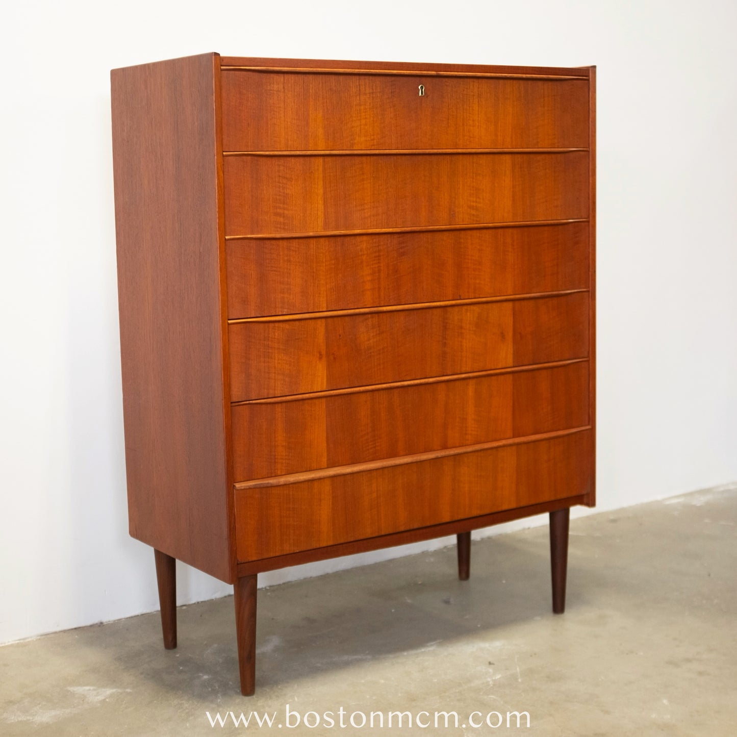Danish Teak Six Drawer Dresser - #A1519