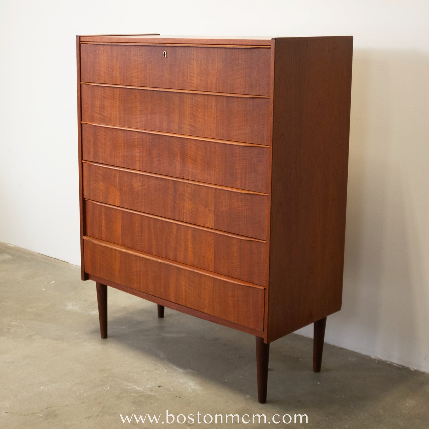 Danish Teak Six Drawer Dresser - #A1519