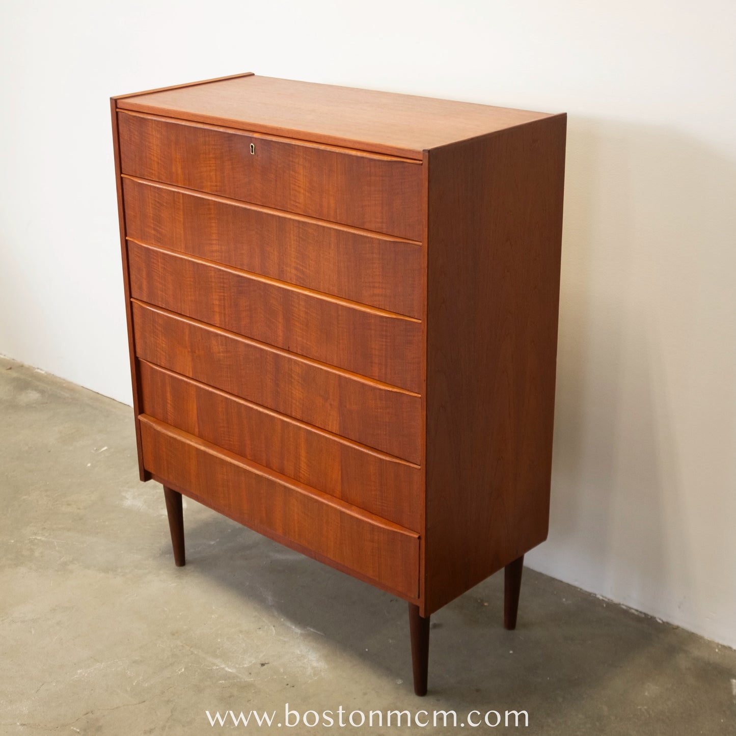Danish Teak Six Drawer Dresser - #A1519