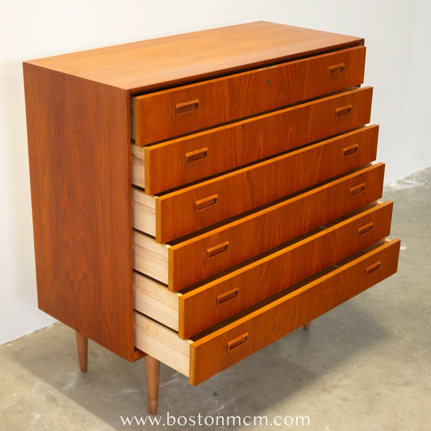 Danish Teak Six Drawer Dresser - #A1515