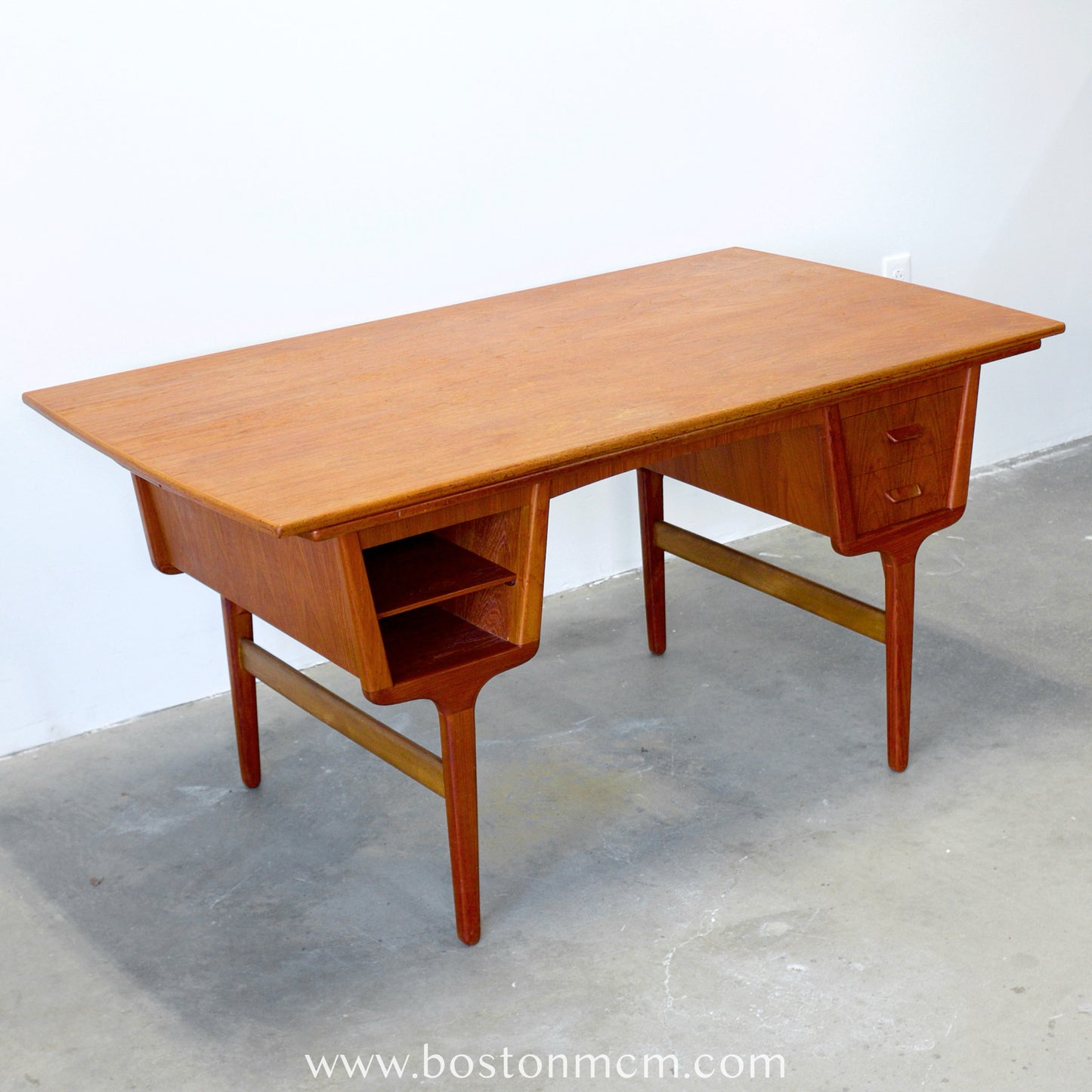 Munch Møbler Teak Desk with Draw Leaves - #A1506 - Designed by Carl Aage Skov